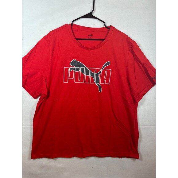 Puma Mens Red Logo Graphic T-Shirt Size X-Large - Picture 1 of 10